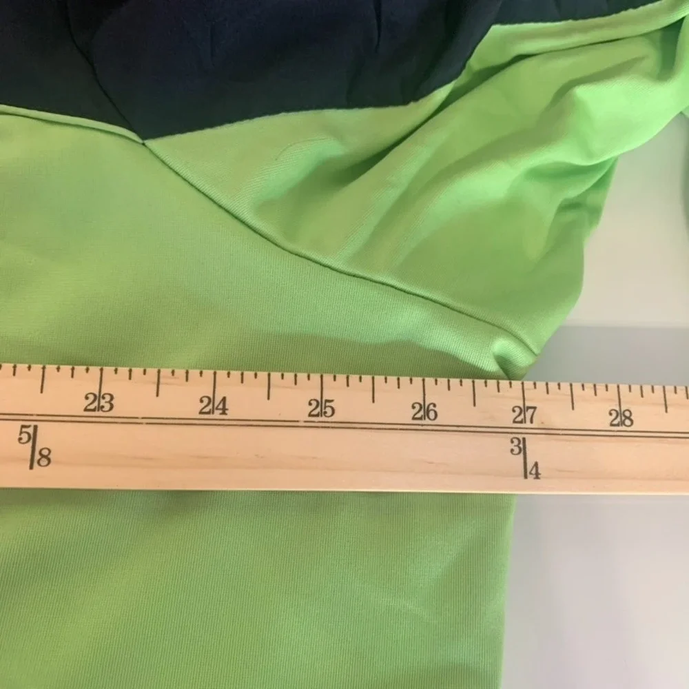 Oleg Cassini Sport‎ Jacket Full Zip Pockets Drawstring Hem Blue Green 2X